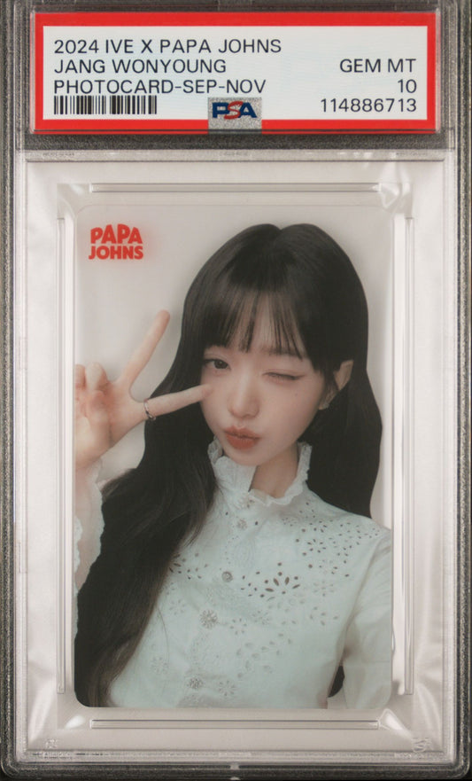 Jang Wonyoung IVE Papa Johns Clear card - PSA 10