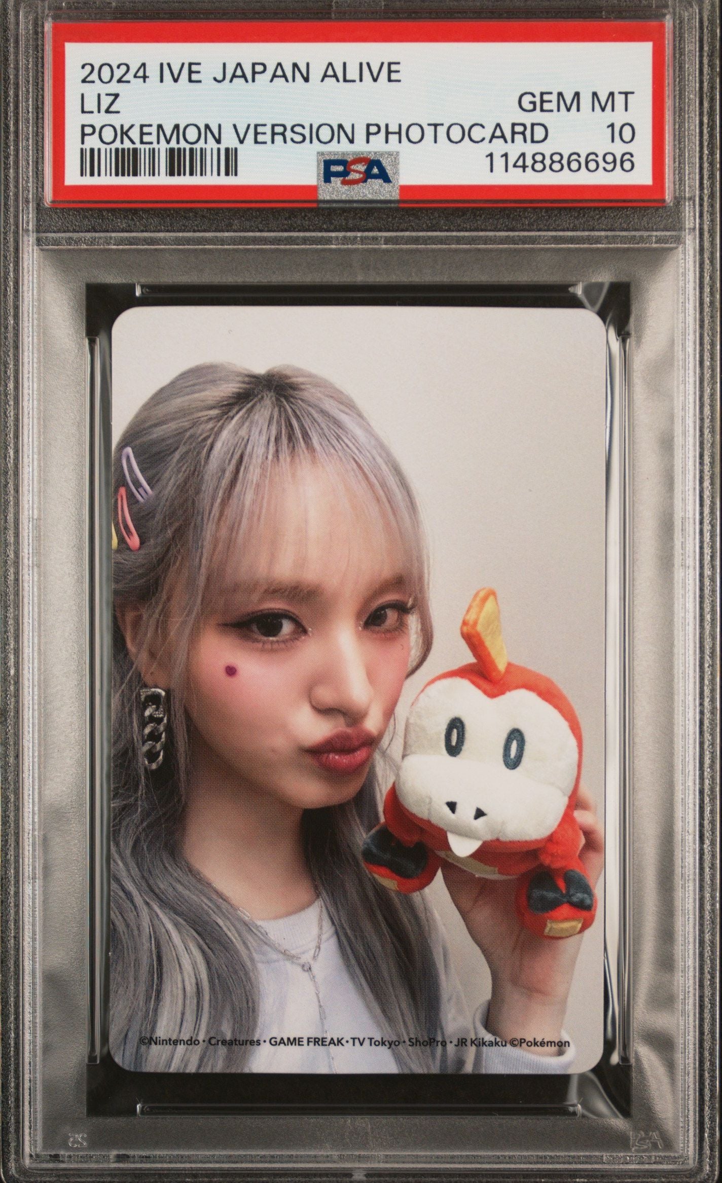 Liz IVE Alive Pokemon Fuecoco card - PSA 10
