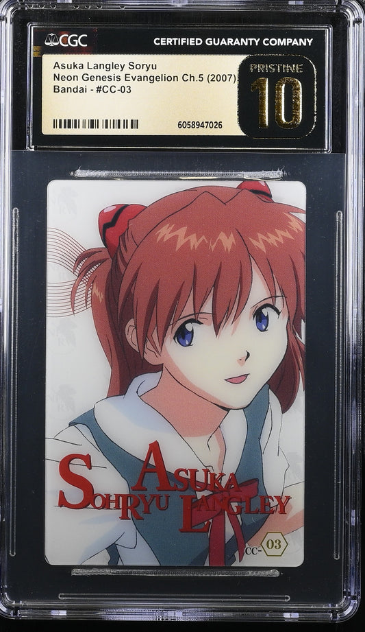 Asuka Langley Soryu CC-03 Evangelion Bandai Wafer CGC PRISTINE 10