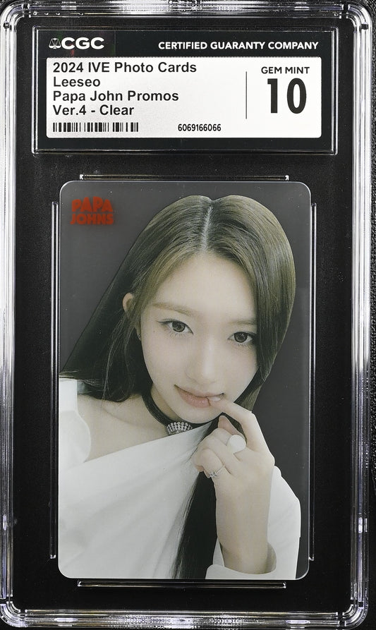 Leeseo IVE Papa Johns Clear card - CGC 10