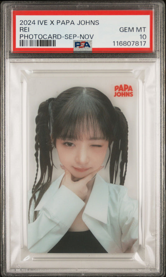 Rei IVE Papa Johns Clear card - PSA 10