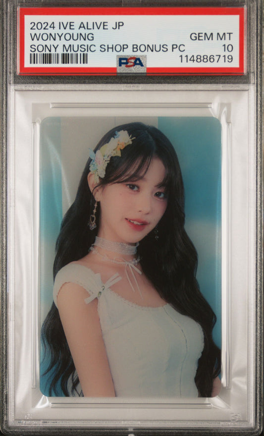 Wonyoung IVE Alive Sony Music Clear card - PSA 10